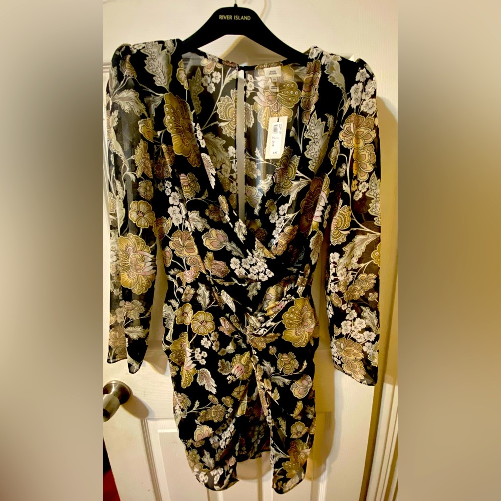 River Island Long sleeve floral dress UK 10